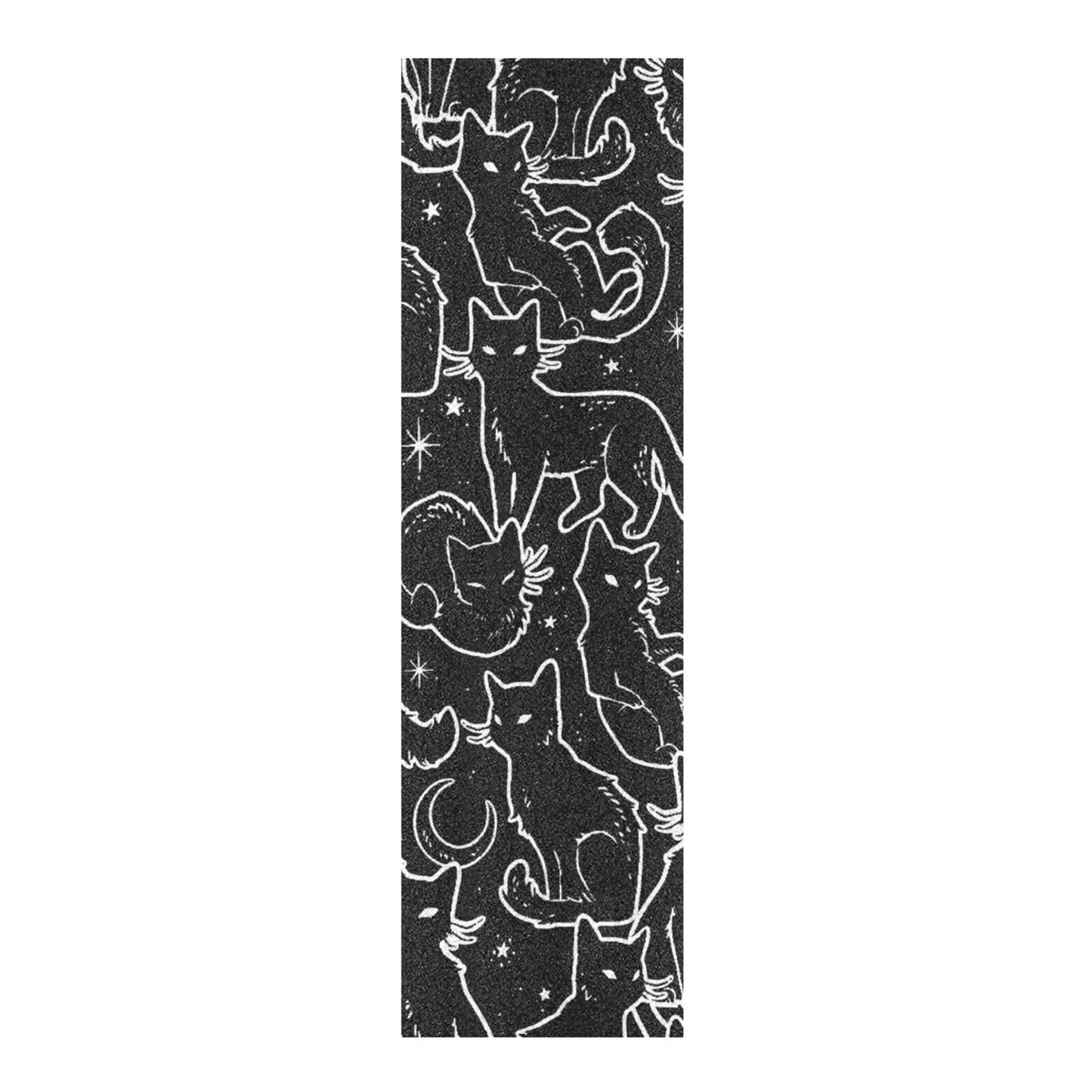 YETTASBIN Black Cats Skateboard Grip Tape, Bubble Free Anti Slip Longboard Grip Tape Sheet Sticker Deck Sandpaper for Rollerboard, 44 x 10 Inch