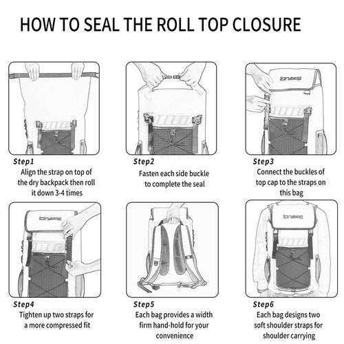 IDRYBAG Waterproof Backpack for Men 25L/45L, Dry Bags Waterproof Bag Kayak, Waterproof Dry Bag Backpack Hiking