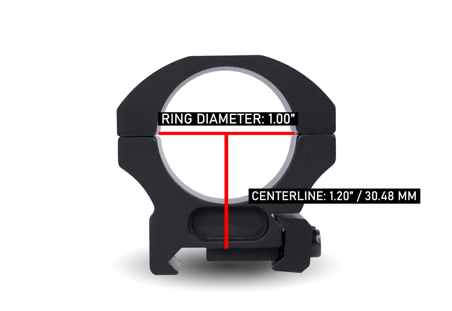 Monstrum Precision Scope Rings | 1 inch diameter | Picatinny | 1.20 inch height