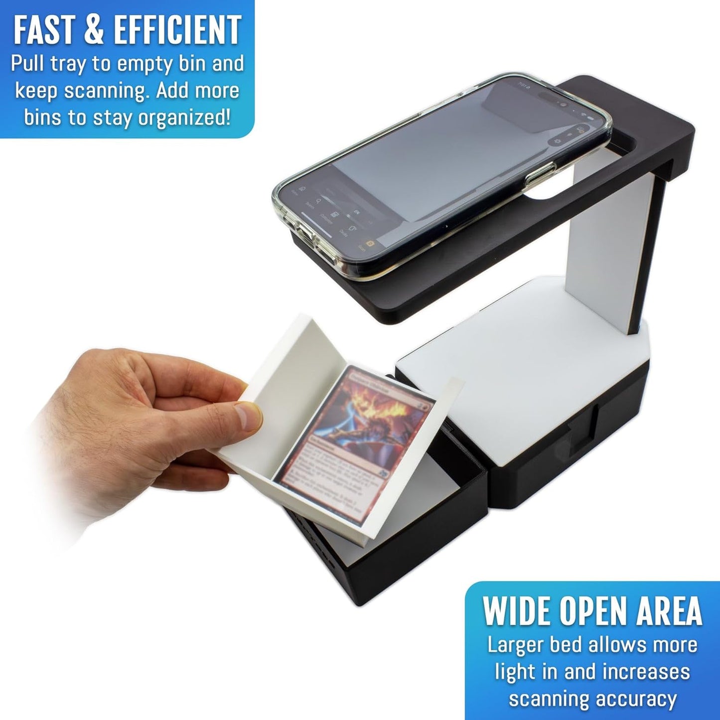 EnderToys Card Scanner TCG - Deluxe Scan Station for Sleeved & Unsleeved Cards | Fast Sorting