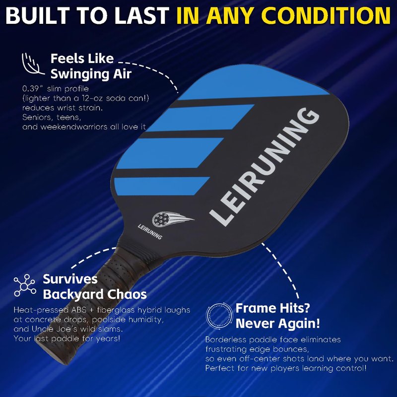 LEIRUNING Pickleball Paddles | Ultra-Durable ABS Composite | Ideal Starter Kit for New Players & Recreational Play