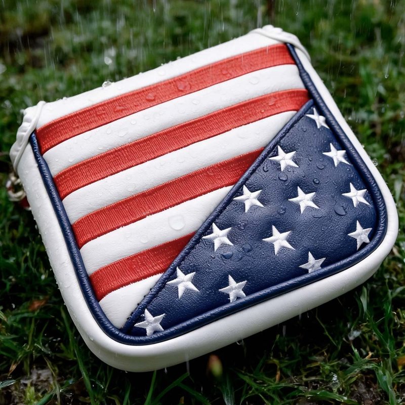 PLUSKER USA Square Heel Shaft Mallet Putter Cover, Magnetic Stars & Stripes Protector for Course