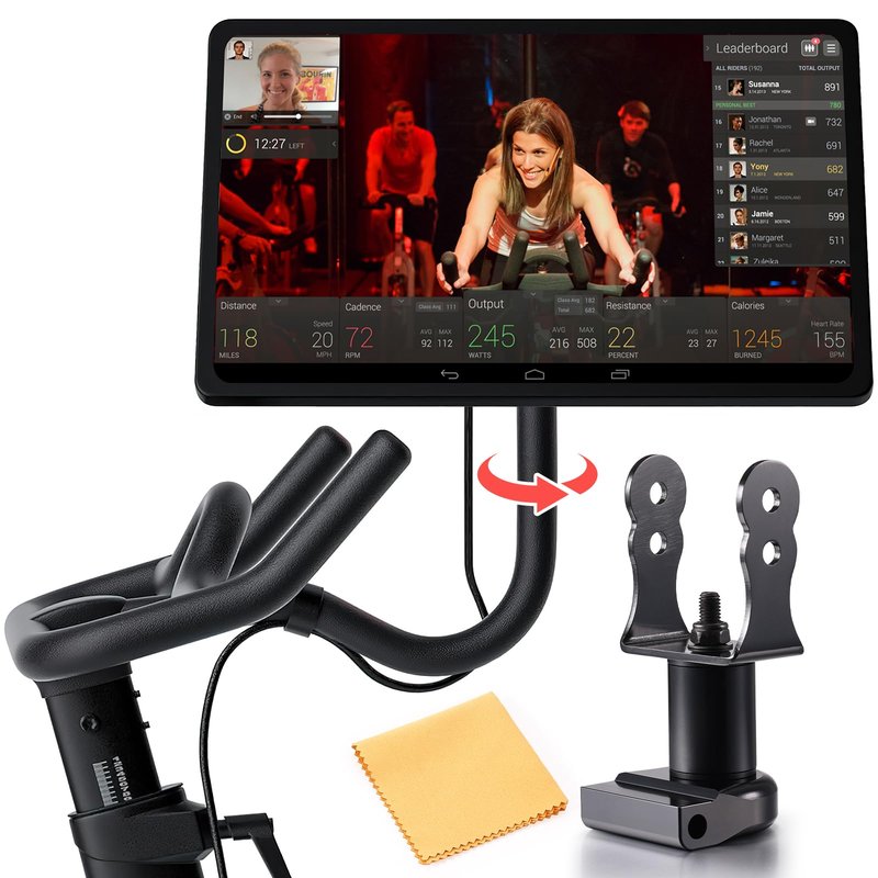 Zacro Peloton Bike Screen Swivel Mount, 360 Degree Monitor Adapter, Upgraded Height Adjustment & Rotate Screen, Accessories (Not Compatible with Peloton Bike+)