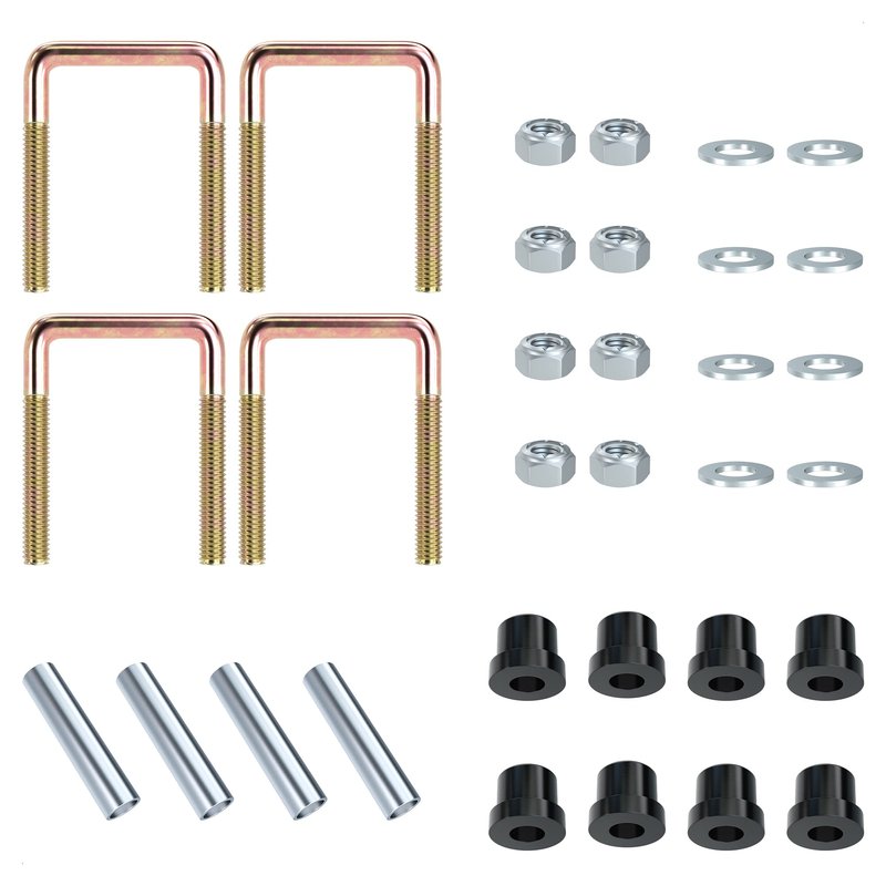 10L0L Heavy Duty 4 Leaf Rear Spring Kit for EZGO TXT Electric 1994-up & Gas 1995-2013 Golf Cart, Includes Bushings, Sleeves, U Bolts, OEM: 74207-G01 70506-G01 74135-G01 74207-G02 74207-G03