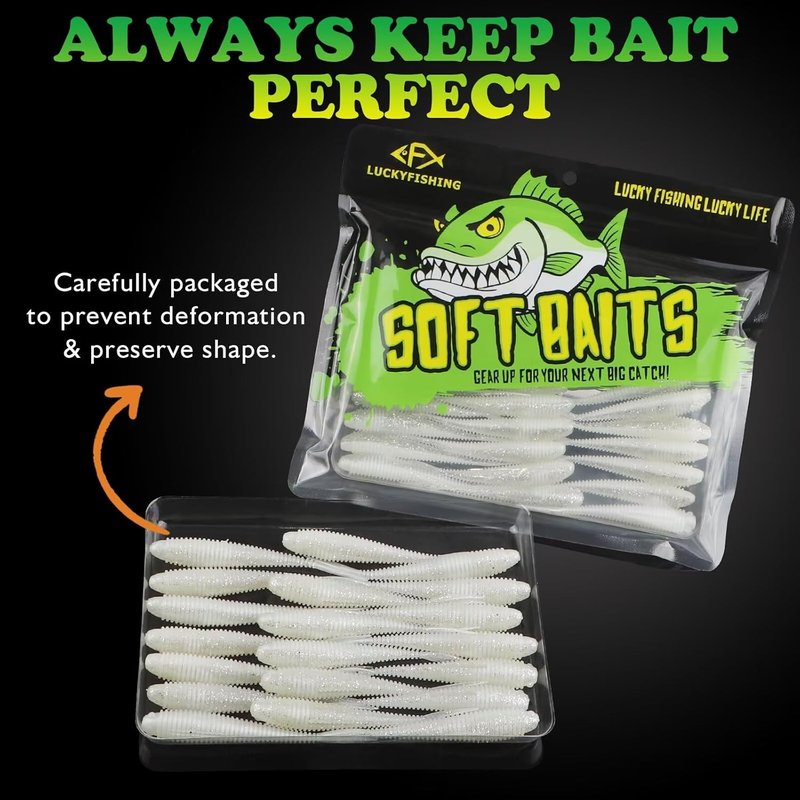 Soft Plastic Fishing Baits - 20/30/40PCS Forked Tail Lures for Bass, Walleye, Trout | 3in/3.5in/4in Sizes