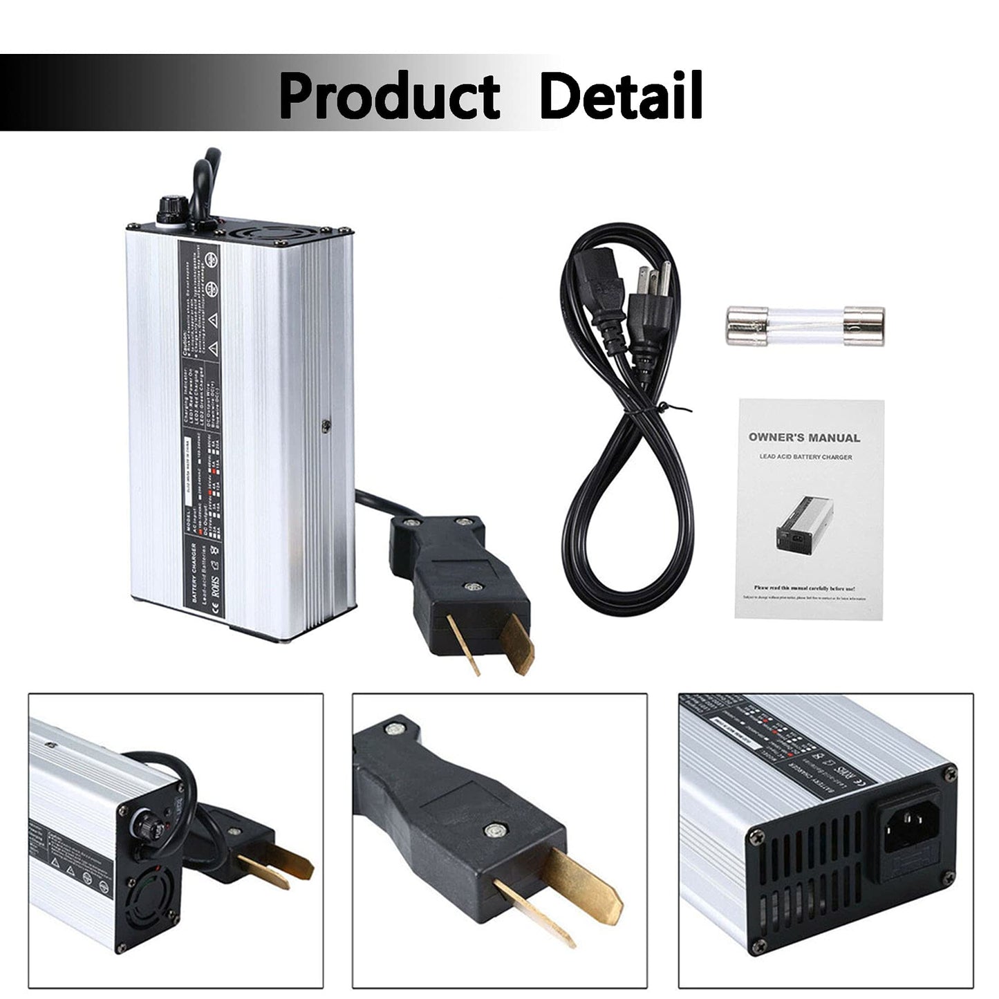Golf Cart 36V 5A Battery Crows Foot 2 Prong Plug Replacement for Club Car DS EZGO TXT Yamaha