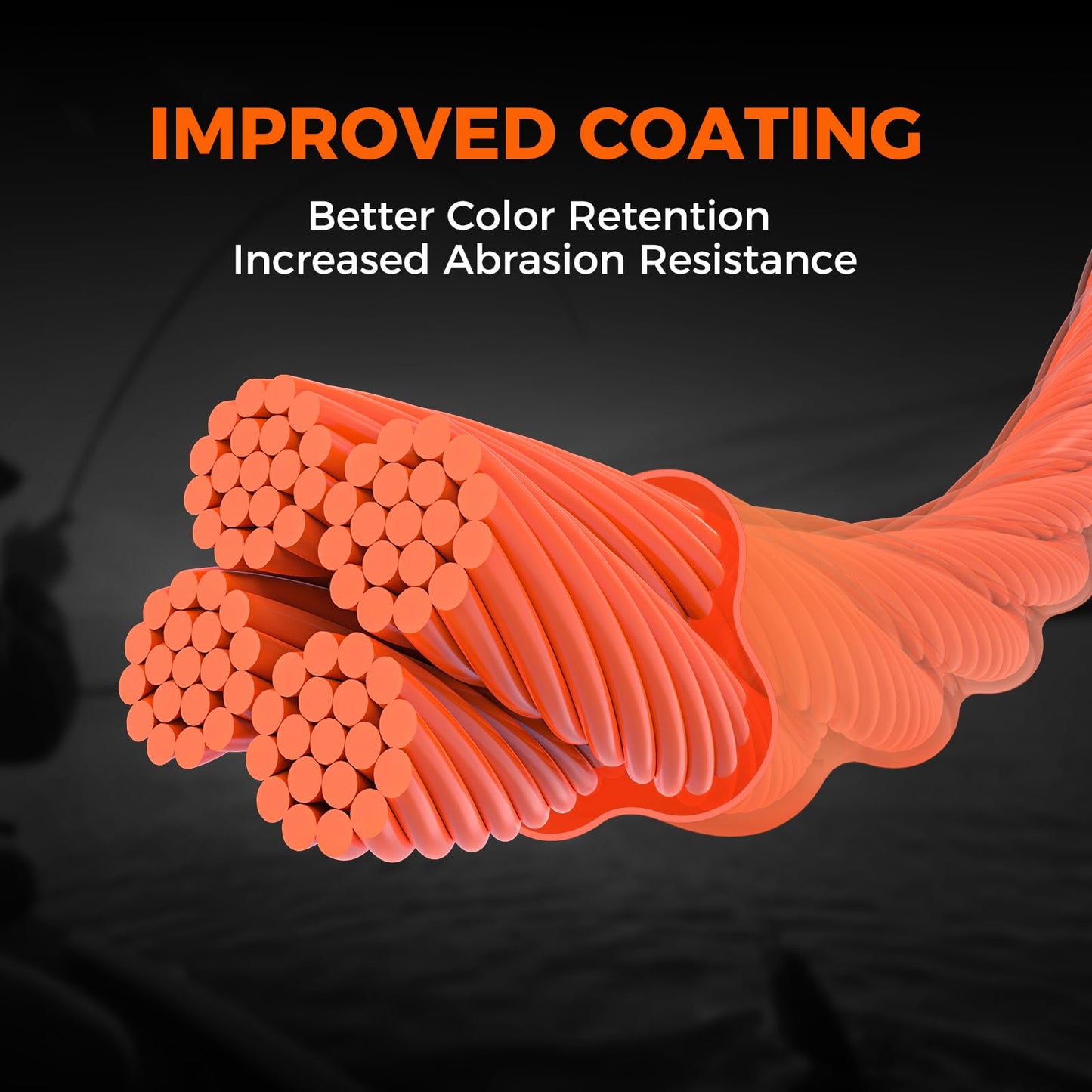 KastKing Destron Braided Fishing Line, Orange, 4 Stands, 30LB, 300Yds