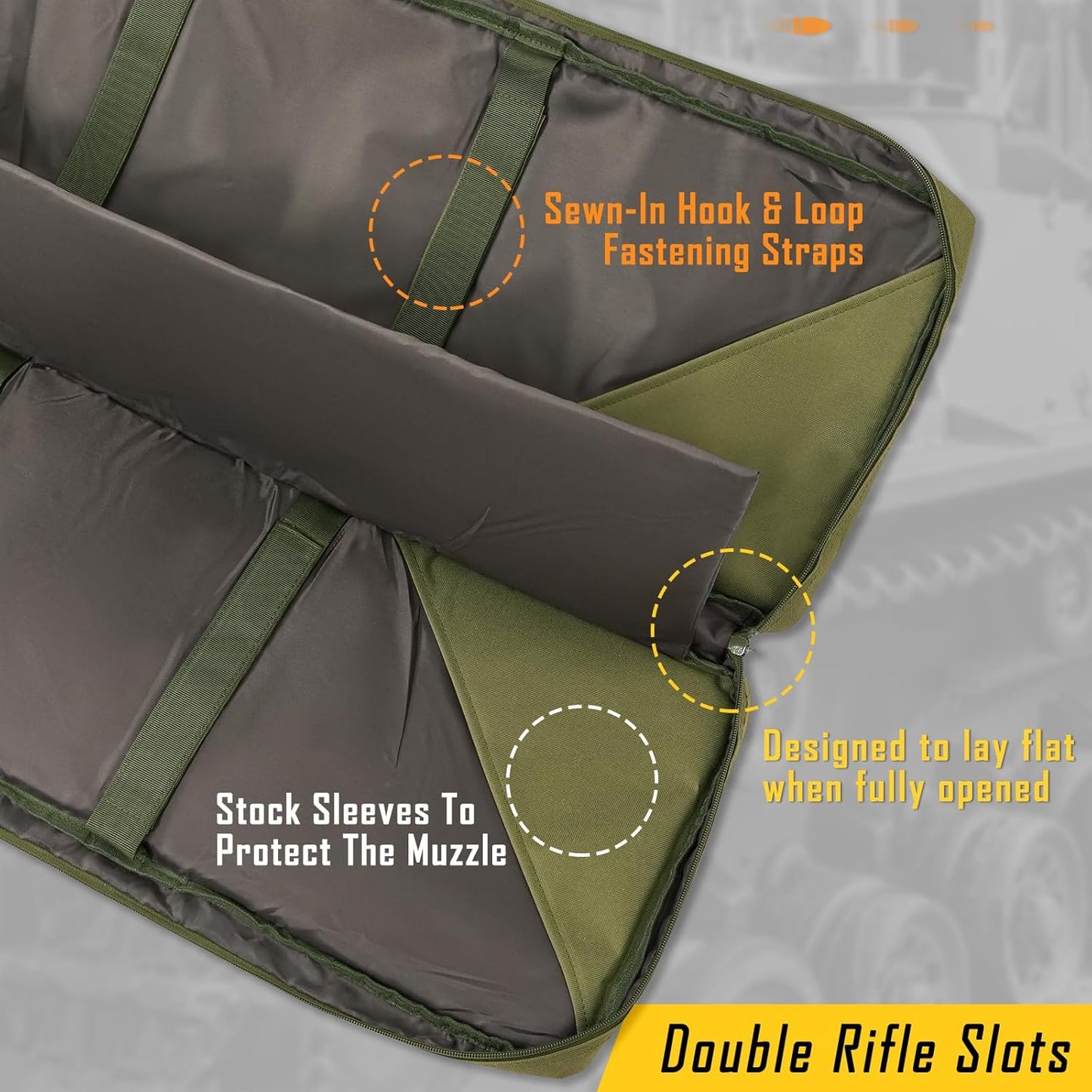 Double Rifle Case - Soft Gun Bag for Rifles & Pistols | Tactical Storage Backpack for Hunters & Shooters - 32/36/42/48/52 Inch
