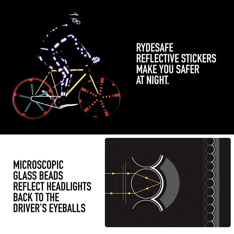 RydeSafe Reflective Stickers Multi Dots Kit - Large - White