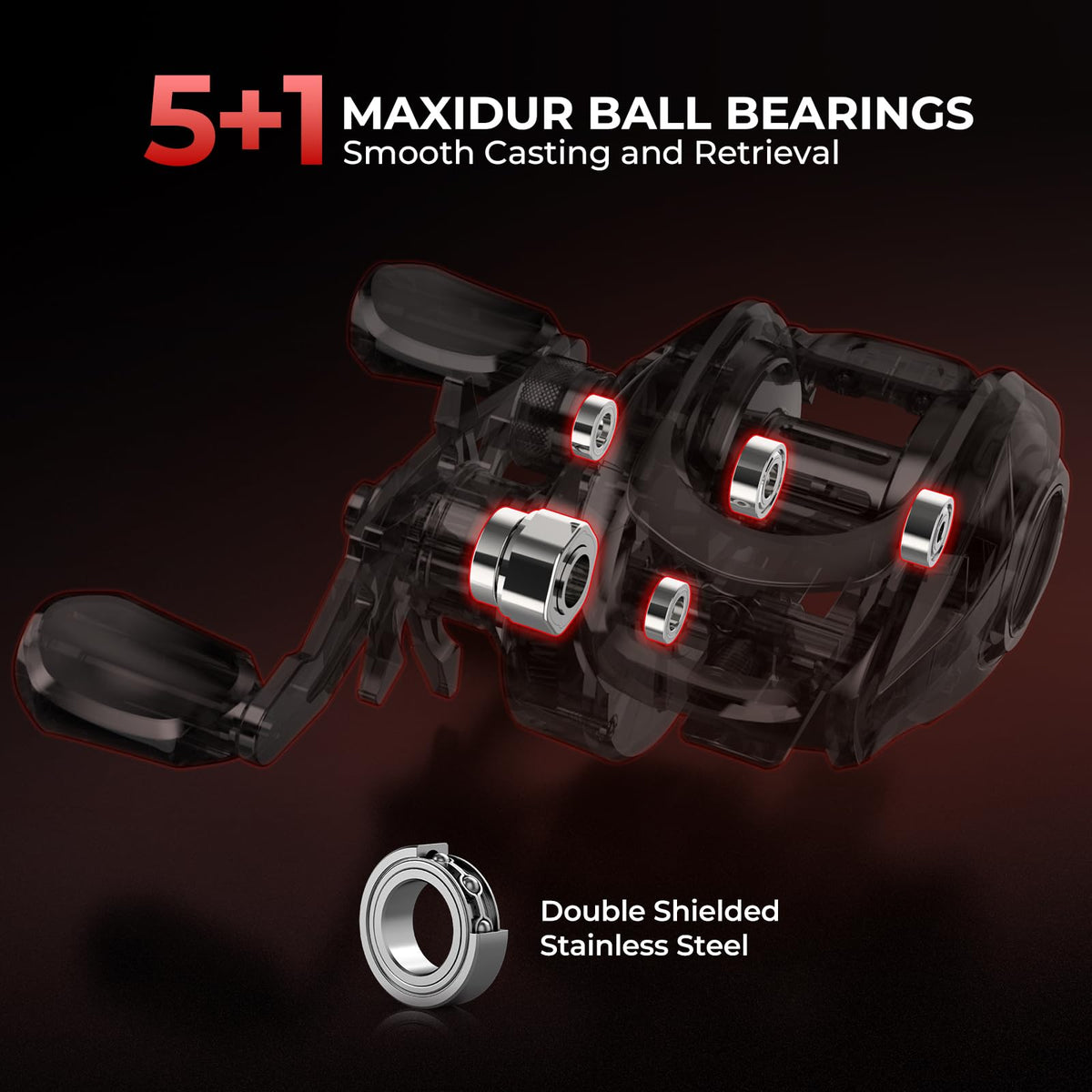 KastKing Brutus Twin-Tip Baitcaster Combo, 6'0'' M Twin Tips Rod, Left Handed