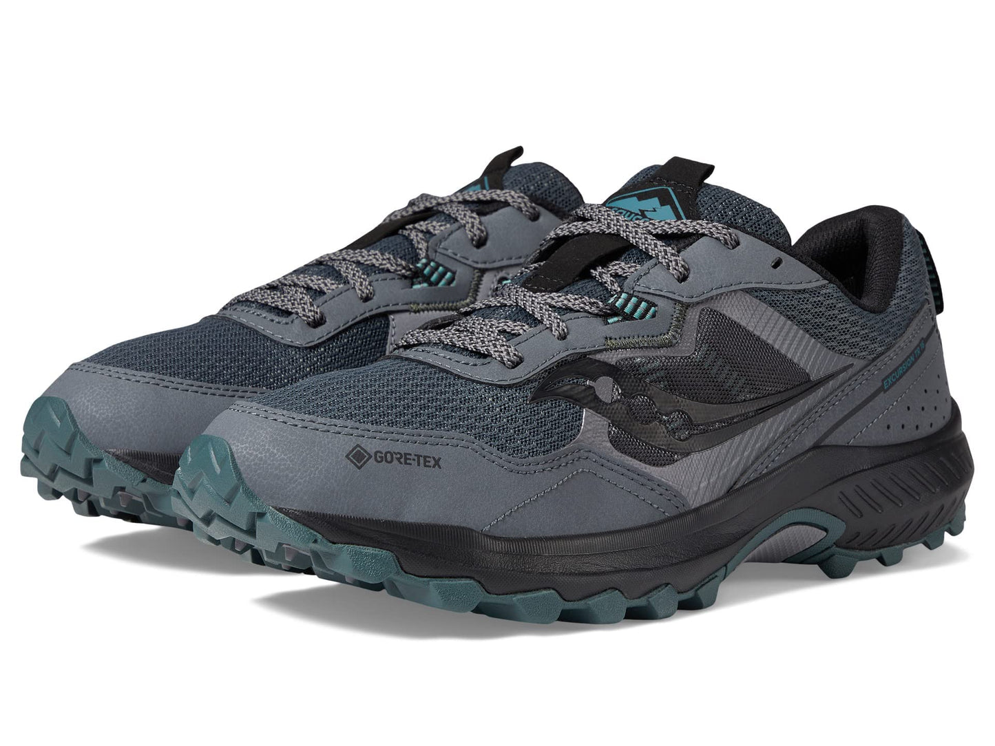 Saucony Men's Excursion TR16 Gore-Tex Trail Running Shoe, Shadow/Forest, 7