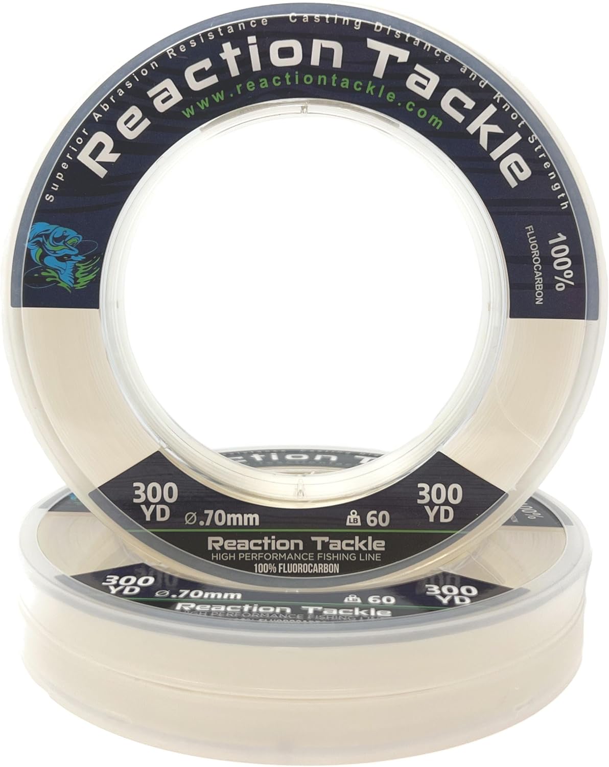 Reaction Tackle 100% Pure Fluorocarbon Fishing Line - High Strength, Abrasion-Resistant | Saltwater & Freshwater Leader