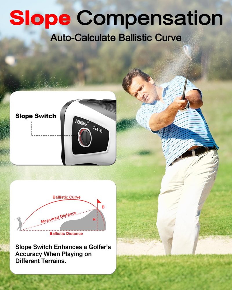 Golf Rangefinder with Slope Magnetic, 660/1100YDS, 7X Magnification, 5 Modes, Flag Pole Locking, Vibration, Range Finder Golf Tournament Legal, Rechargeable Golf Accessories Gift for Men, Pure White