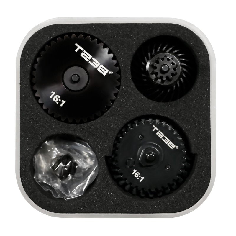 T238 Airsoft Spiral Gear Set - AEG V2 V3 Gearbox Upgrade Kit (16:1) for M4/AK/MP5/G36/P90-40Cr CNC Machined
