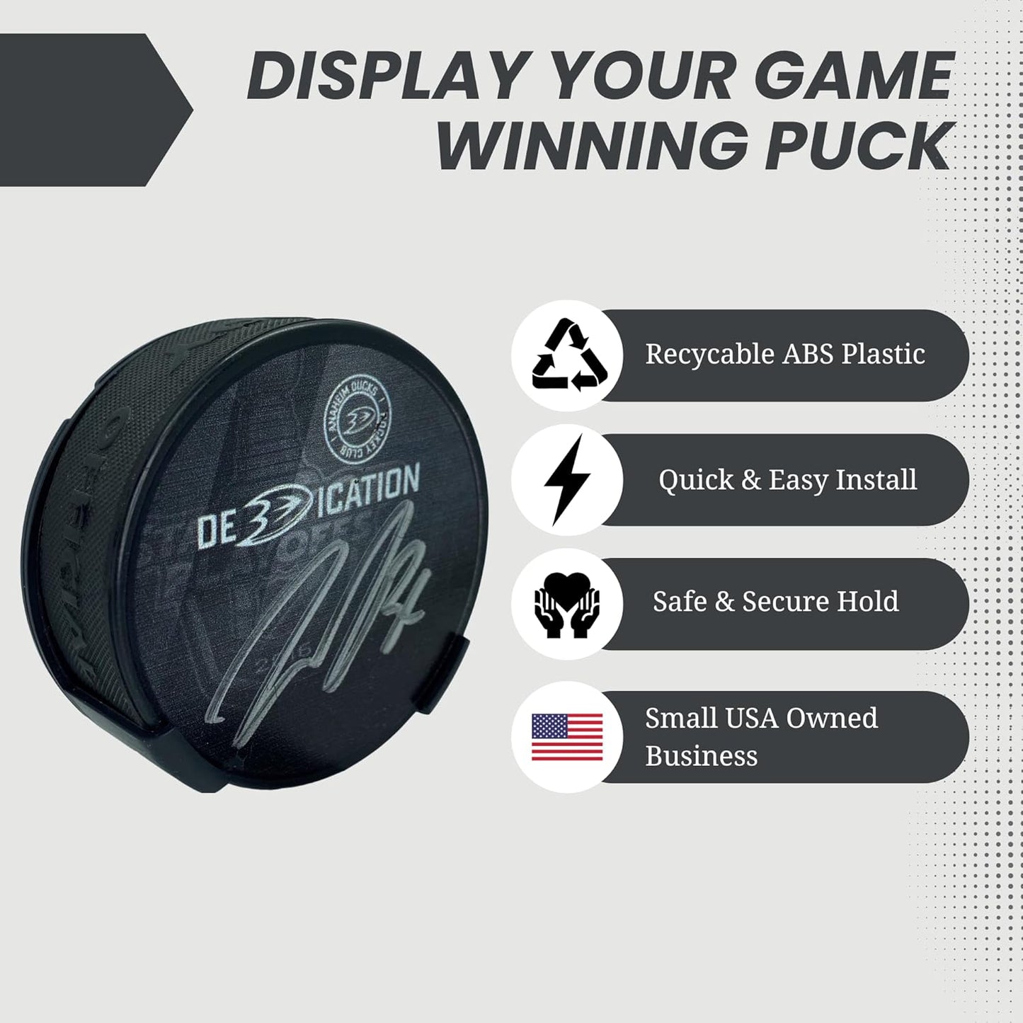 Hockey Puck Display Case Wall Mount - Perfect for Player Gifts | Ice Hockey Wall Decor | Showcase Your Game-Winning Trophy
