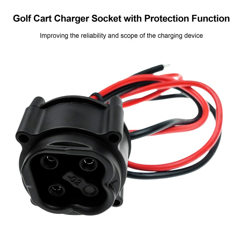 48V MAC DC Charger Plug Powerwise Receptacle Fits for Yamaha Electric G29 2008-2010 Replace JR1-H235A-00 JW2-H6181-02