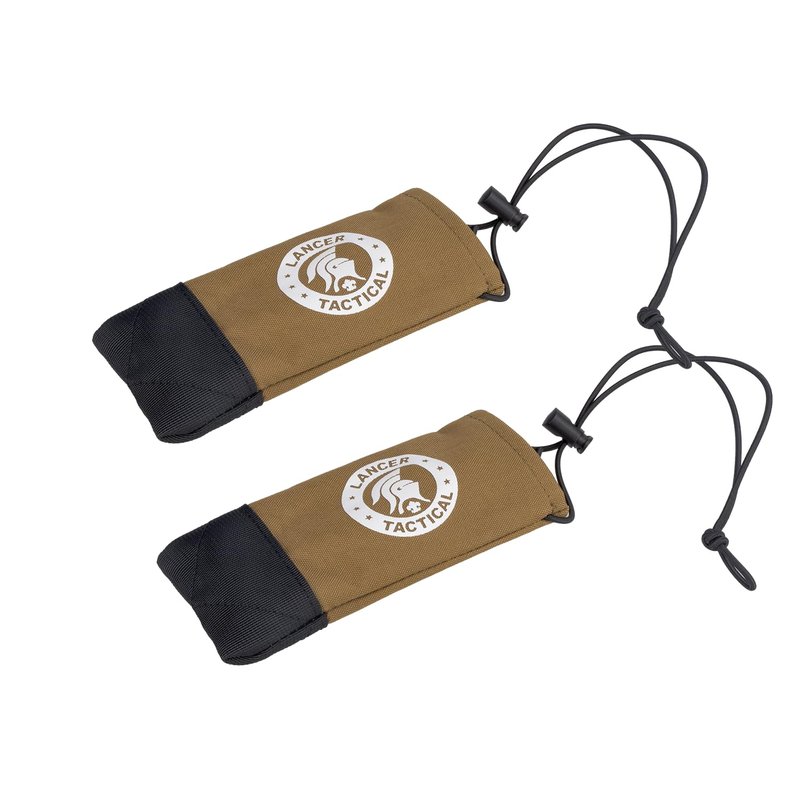 Lancer Tactical Airsoft Tactical Airsoft Barrel Cover w/Bungee Cord for Airsoft Guns and Paintball Markers-2 Pack (Tan)