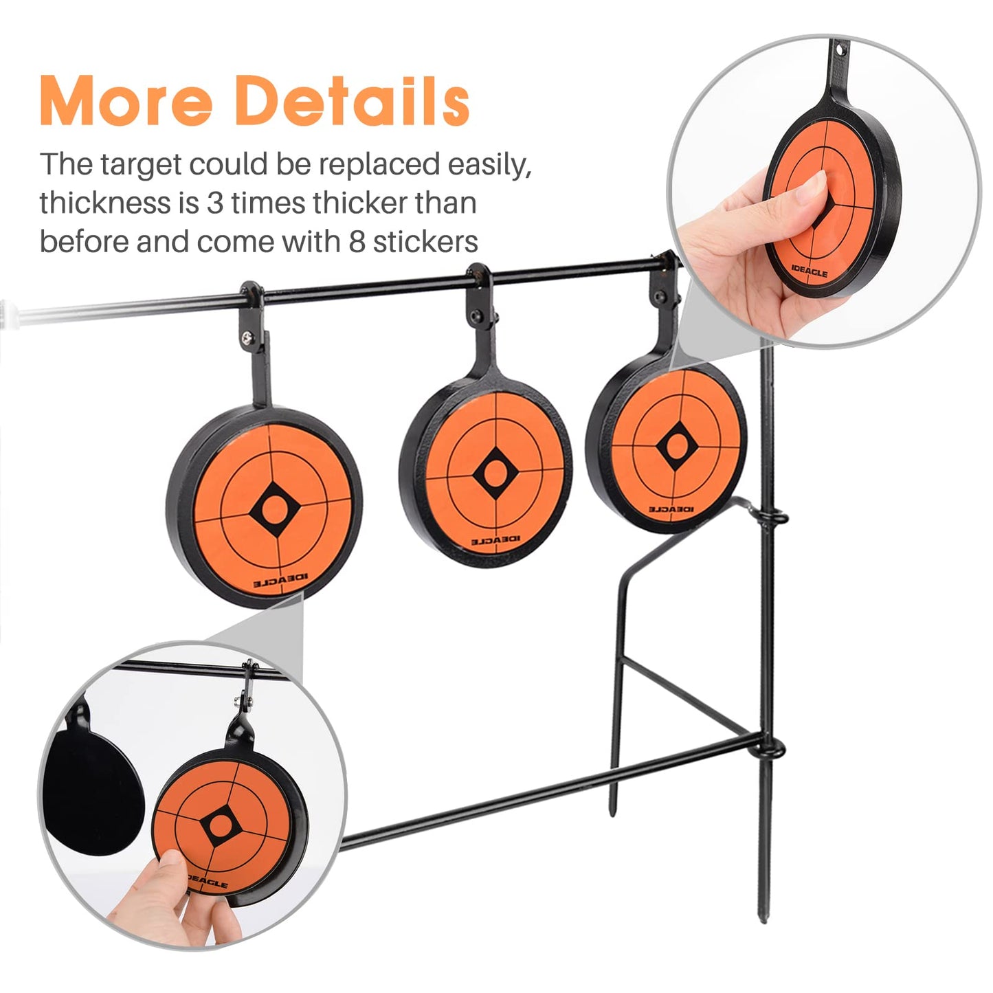 Ideagle Airsoft Rifle Pellet Gun BB Gun Targets for Shooting Outdoor, Auto Resetting Metal Spinning Shooting Steel Targets Rated for .22LR Caliber