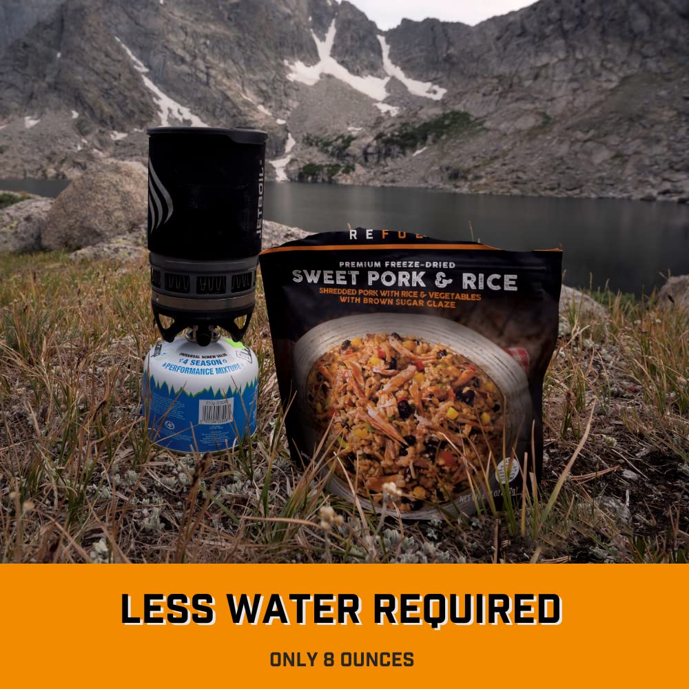 Peak Refuel Sweet Pork & Rice | Premium Freeze Dried Camping Food | Backpacking & Hiking MRE Meals | Just Add Water | 100% Real Meat | 40g of Protein | 2 Serving Pouch