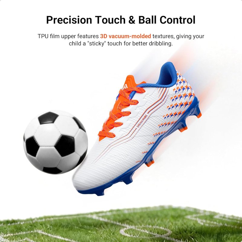 Boys & Girls Soccer Cleats - High-Speed Anti-Twist Lightweight Football Shoes | FG/AG Design