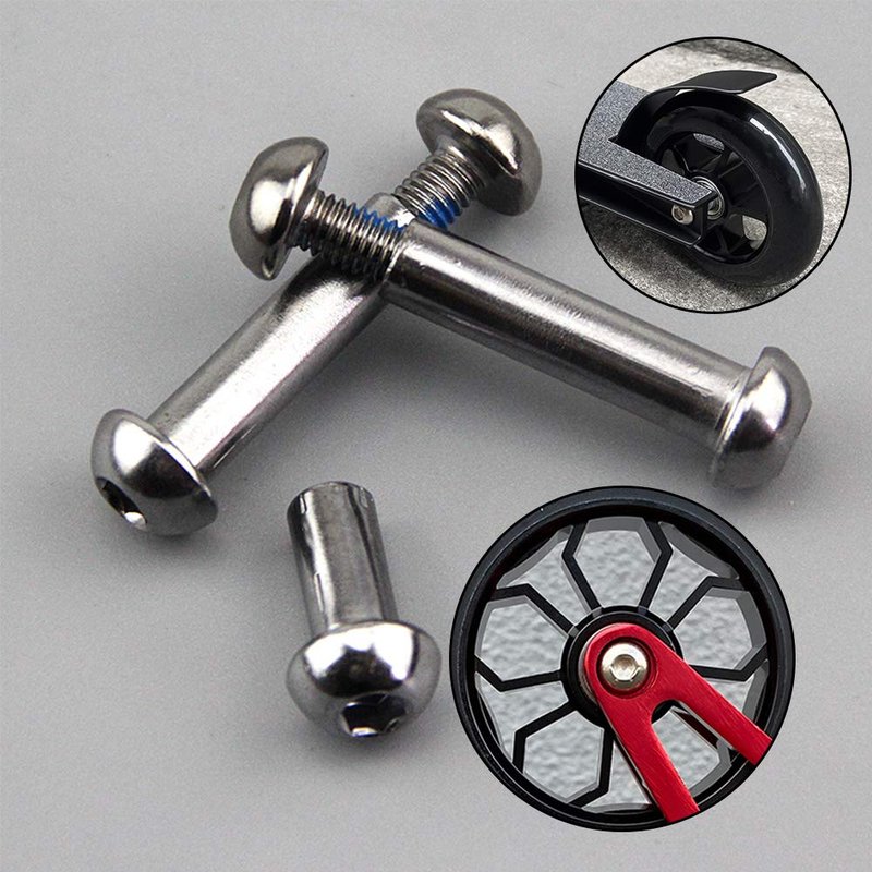 M8 8mm x 28mm-86mm 8.8 Grade Carbon Steel Axle Allen Screw Bolt Set for Front Rear 2 3 4 Wheel Stunt Scooter Dash Teen/Adult Kick Scooter-800+lb Capacity (44mm)