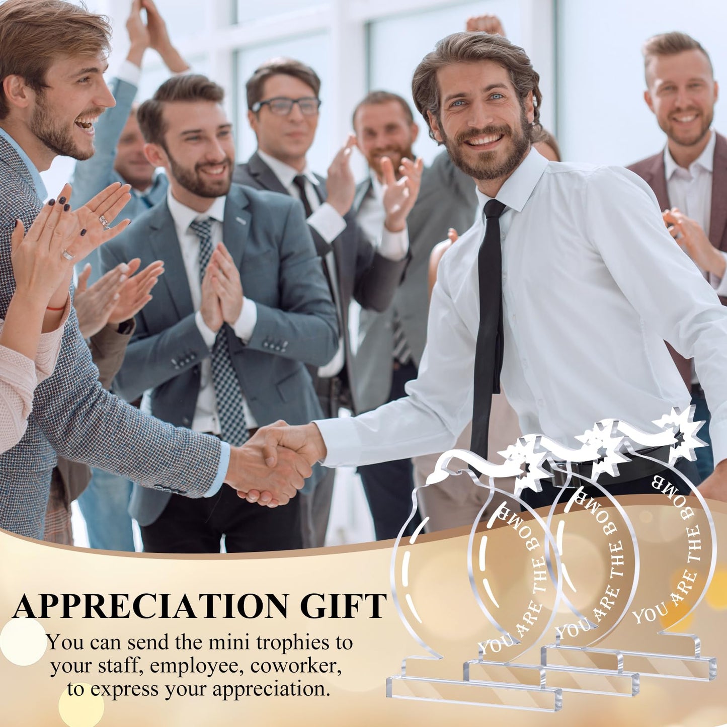 Bucherry 10 Pcs Employee Appreciation Awards for Coworker Acrylic Thank You Trophy May You Be Proud of The Work You Do Sign Prizes for Adults Retirement Goodbye Farewell Gift for Women Men (Cute)