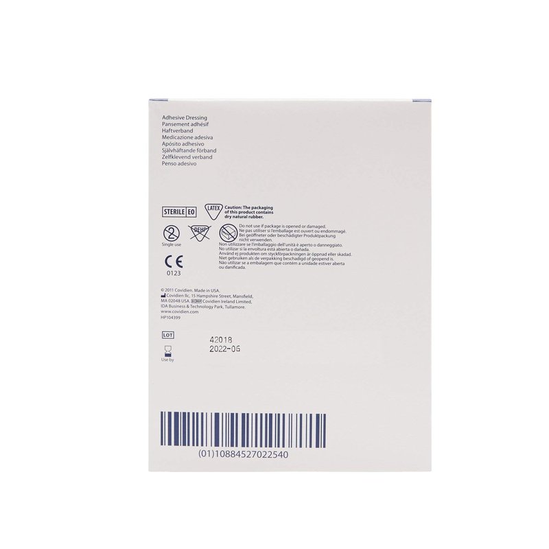 Covidien 7643 Telfa Adhesive Dressing, Sterile 1's Peel-Back Package, 3" x 4" Size, Pack of 100