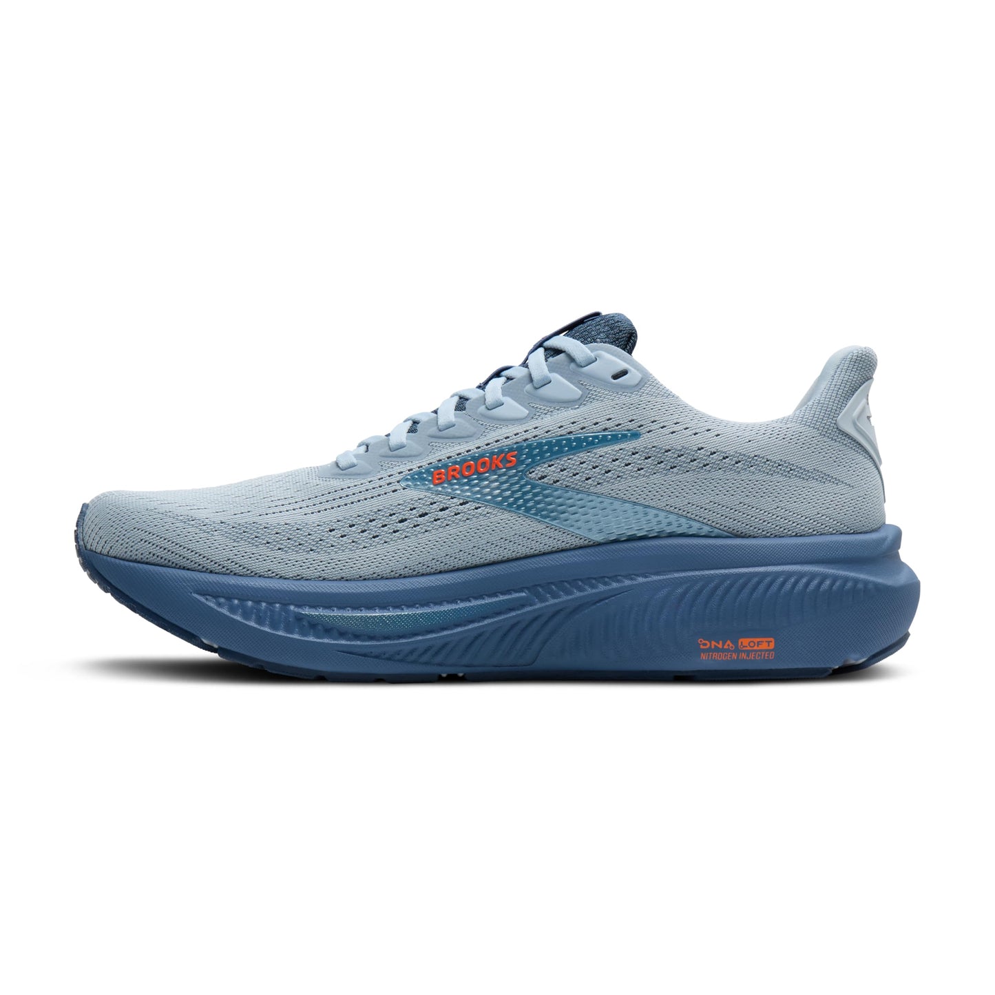 Brooks Men’s Ghost 17 Neutral Running Shoe - Skyway/Moonlight/Orange - 12 Medium
