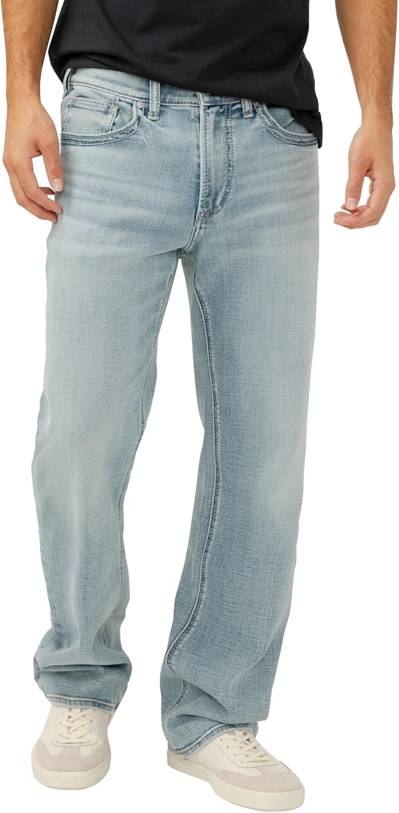 Silver Jeans Co. Men's Gordie Relaxed Fit Straight Leg Jeans - Comfortable Denim | Classic Style