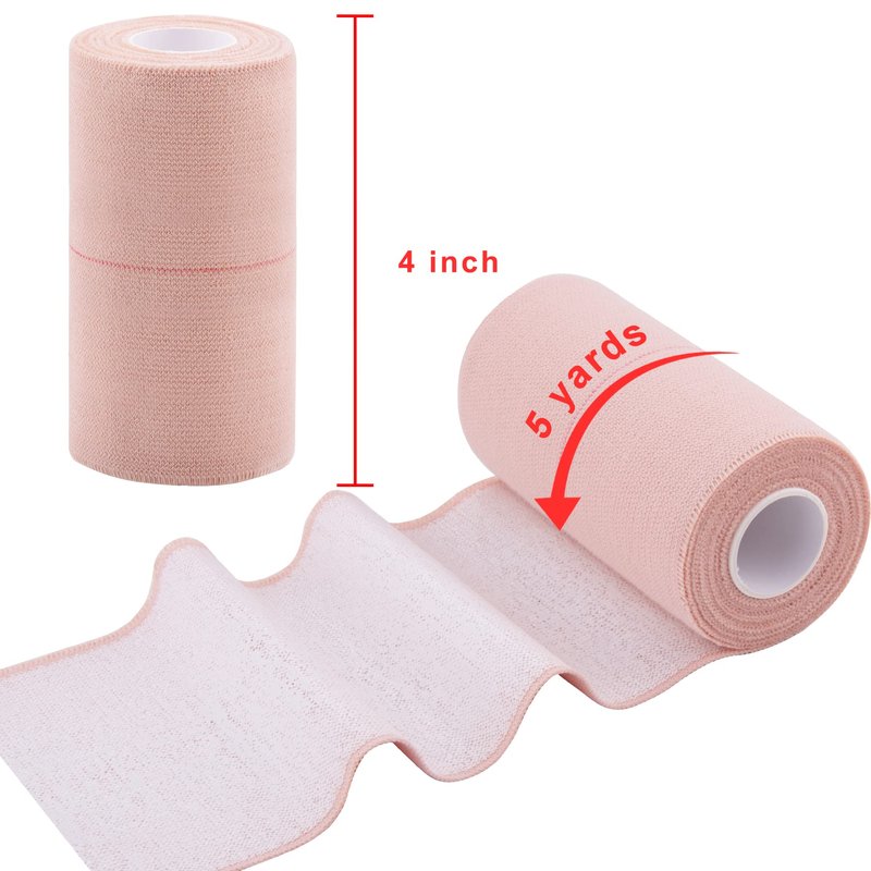 BQTQ 12 Rolls Elastic Tape Adhesive Elastic Bandage Wrap 4 inch Stretch Bandage Wrap Wound Wrap Tape Elastic Adhesive Tape Wrap Bandages for Wrist Ankle Swelling Sprains