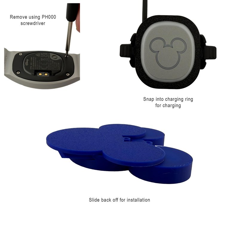 Mouse Magicband+ Compatible Puck Holder. (Black)
