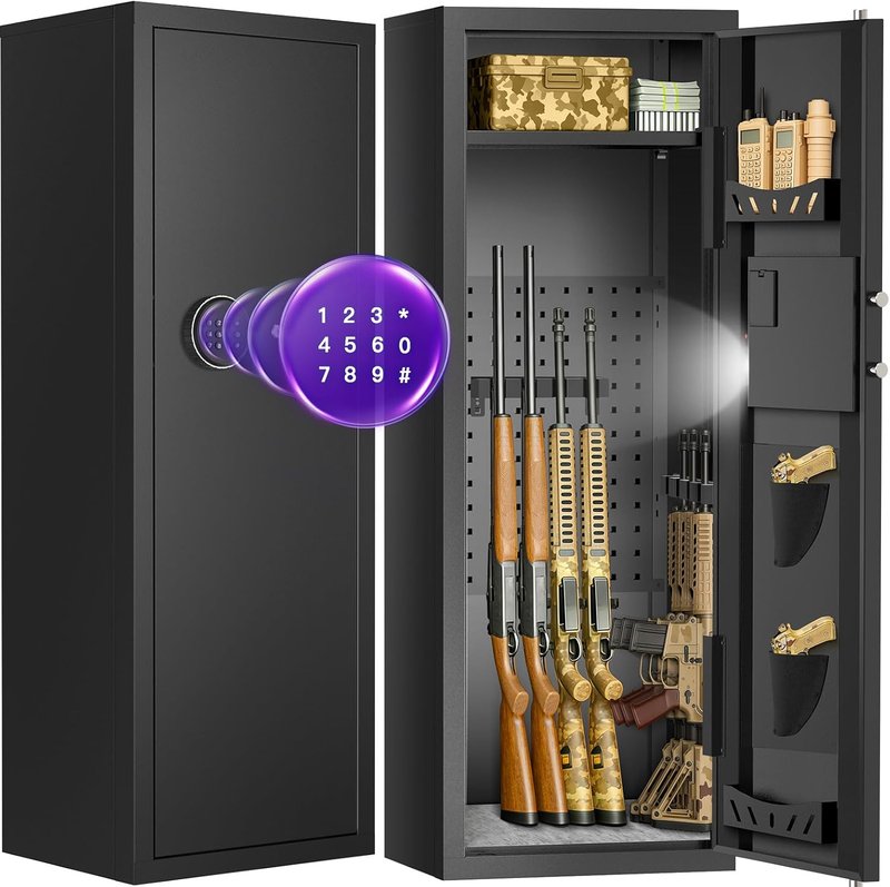 Rifle Safe for Home Security - Quick Access Digital Keypad | Adjustable Shelves for Shotguns & Ammo