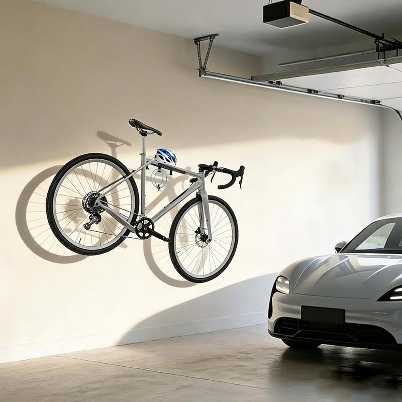 Heavy Duty Bike Wall Mount | Space-Saving Indoor Storage Rack for Road, Mountain & Hybrid Bikes - Holds Up to 66lbs
