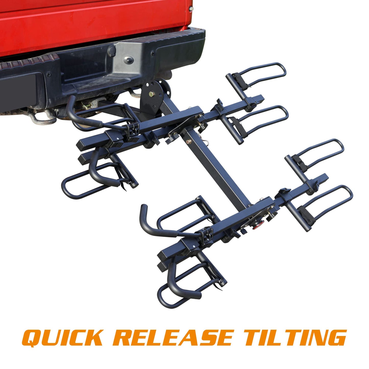 Young 4-Bike Rack Hitch Mount Platform Style Carrier for Cars Trucks SUVs Minivans with 2" Hitch Receiver, 4 Bikes X 40 lbs (160 lbs Total) Load Capacity