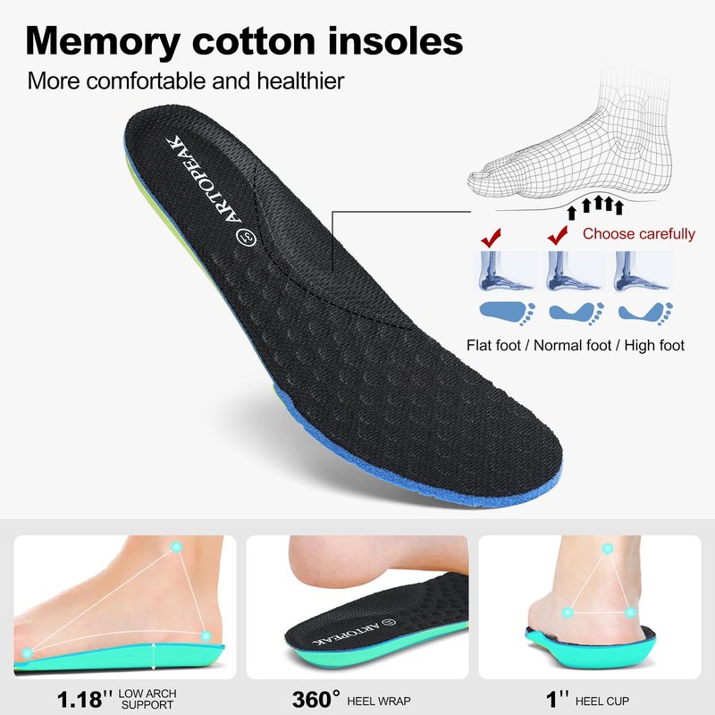ARTOPEAK Wide Toe Box Kids Slip-On Sneakers with Arch Support Lightweight Orthopedic Athletic Tennis Shoes for Youth Big Boys Cushioned Running,Walking & Flat Feet Black/Red Size 6
