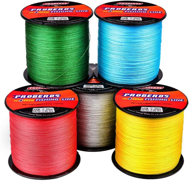 Braided Fishing Line - 4 Strands Multifilament PE Braid Wire for Saltwater | 6LB-100LB, 110-547 Yards