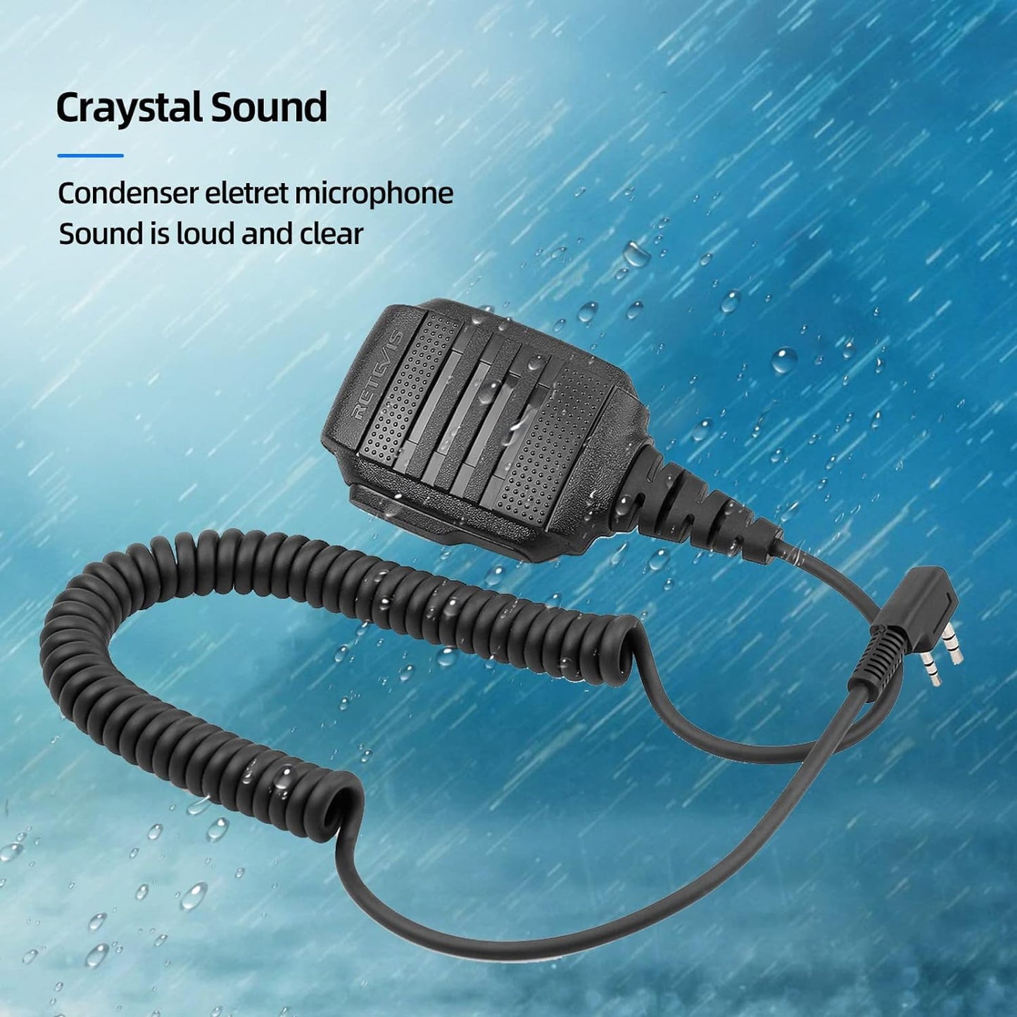 Retevis IP54 Waterproof Microphone, Walkie Talkie Speaker Mic,Compatible with Retevis RT21 RT68 H-777 RT22 RT27 H-777S RB45 RB29 RT19 RT15 BAOFENG UV-5R 888S Kenwood Samcom pxton Two Way Radio(4 Pack)