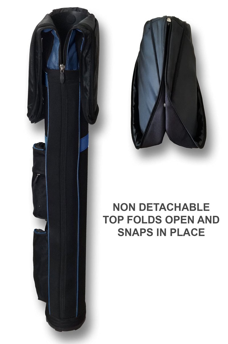 CaddyDaddy Golf Ranger Carry Sunday Range Travel Bag, Black/Blue