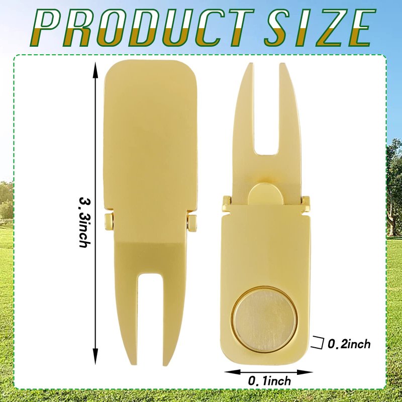 Lenwen 3 Pcs Magnetic Golf Divot Tool 3 in 1 Golf Cart Holder with Marker for Golfing Accessories, Gift for Man(Black, Gold, Silver)