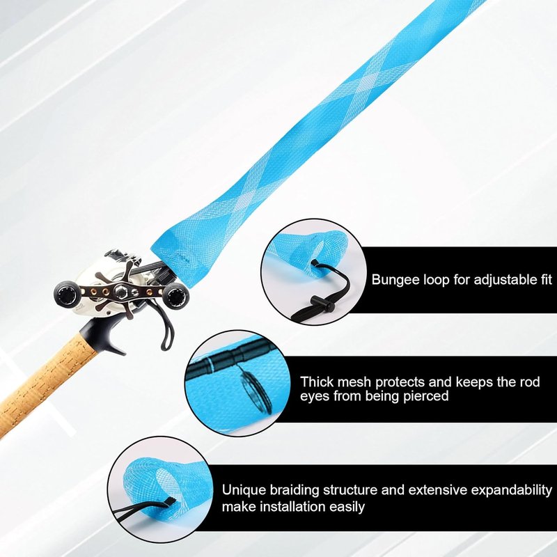 Fishing Rod Sleeve - Durable Rod Socks for Fishing Poles | Lanyard Included for Fly & Casting Rods