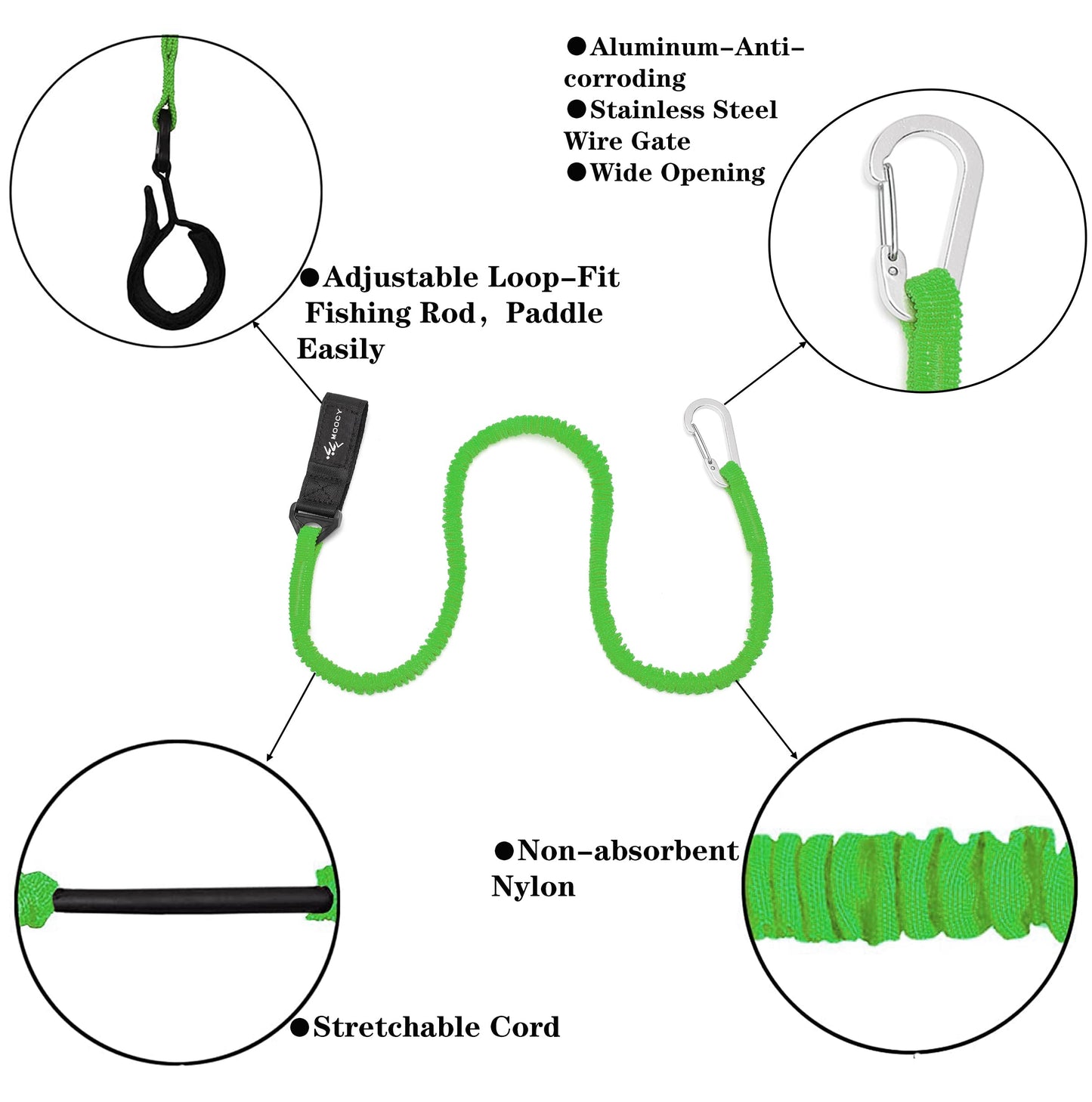 MOPHOEXII Kayak Paddle Leash Kayak Rod Leash Kayak Paddle Lanyard Stretchable Coiled Lanyard Leash Kayak Fishing Accessories for Kayak and Paddles