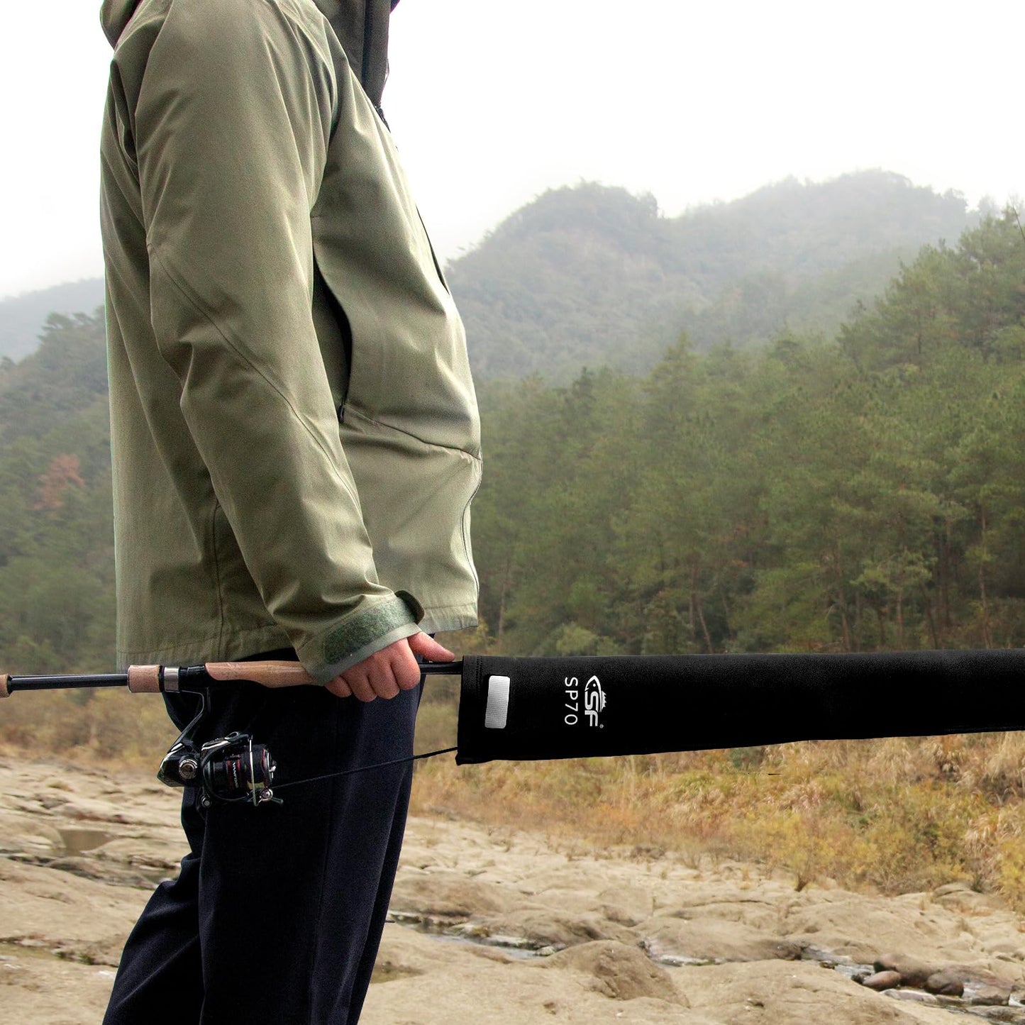 SF Neoprene Fishing Rod Sleeve Rod Cover for Casting Rods Protect Cover Floating Casting Rods Storage Case 60in Length 3in Wdith,Hook Resistant