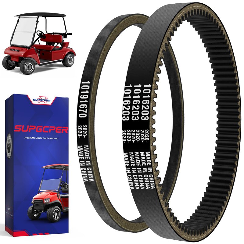 SUPGCPER Club Car Drive and Starter Belt, Golf Cart Drive and Starter Belt Kit for Club Car DS 1997-UP and Precedent 2004-UP, Club Car Drive and Starter Belt Kit Replace OEM# 101916701, 1016203