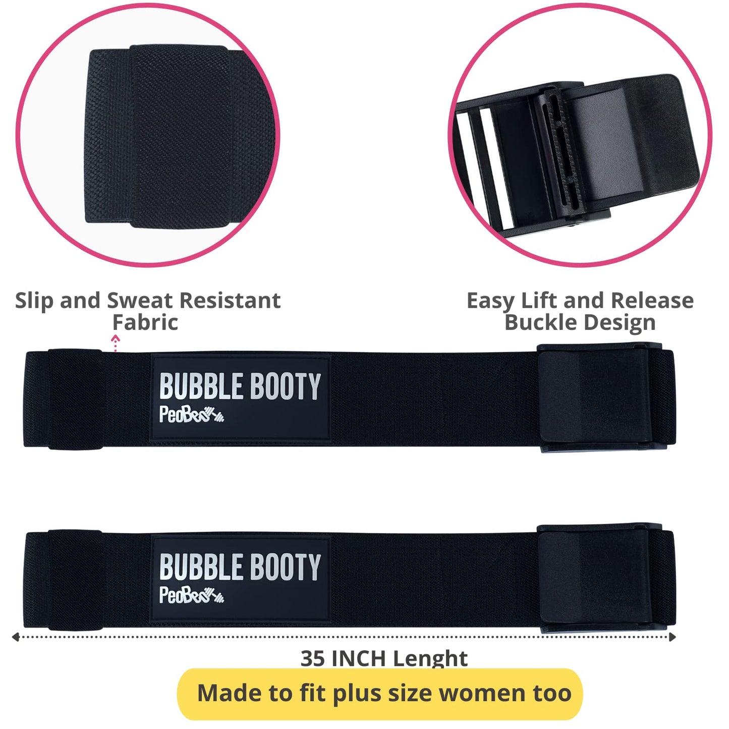 2 Pack Blood Flow Restriction Bands for Women Glutes with 4-Week Booty Bands Exercise Guide Video to Achieve Sexier Butt Shape, Stronger Core, and Beach Body with Our Workout Bands