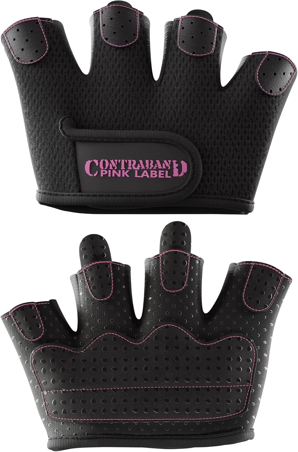 Contraband Pink Label Women's Micro Weight Lifting Gloves - Grip-Lock Silicone Padding | Minimalist Half Gloves