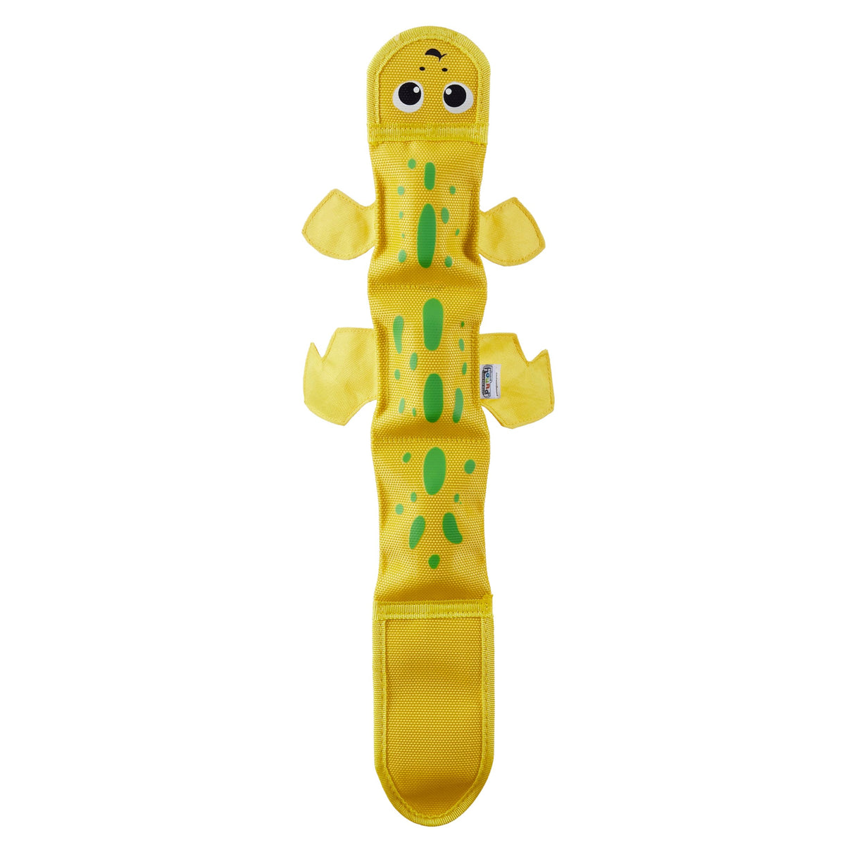 Outward Hound Fire Biterz Yellow Lizard Plush Firehose Material Interactive Dog Toy, Large