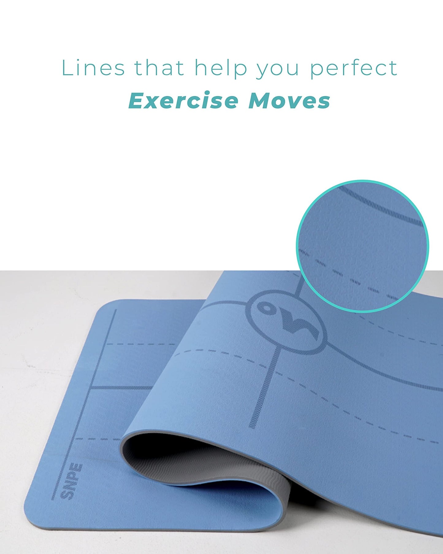 SNPE Balance Mat - Non Slip Mat with Alignment Lines for Posture Exercises, Yoga, Pilates, Home Workout (Blue)