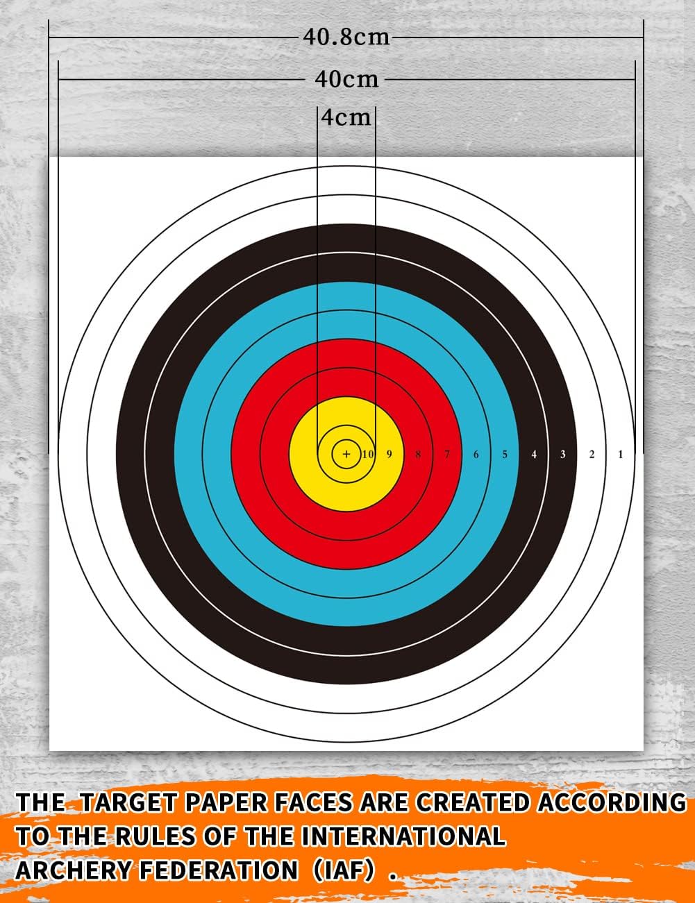 Archery Targets - 40cm Paper Targets for Backyard Practice | 30/50 Pack with 10 Ring Design for Hunting & Shooting