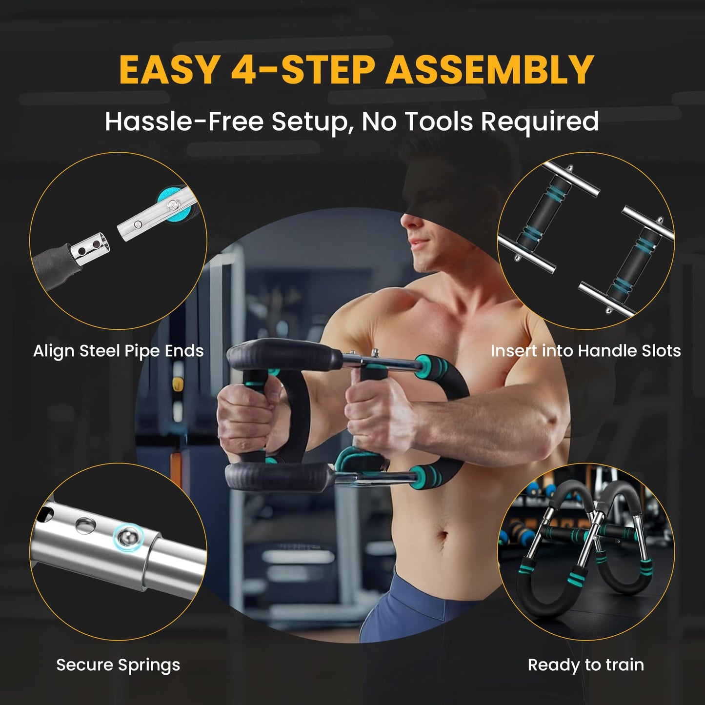 Twister Arm Trainer for Men & Women – Adjustable Forearm & Hand Grip Strengthener – Upper Body Workout Equipment with Travel Bag