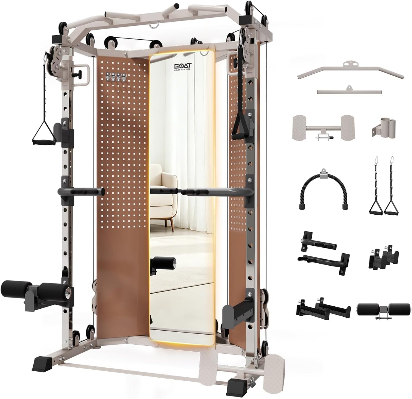 Home Gym Equipment - All-in-One Corner Master with 132 lbs Weight Stack | 17 Adjustable Settings, Space-Saving Design